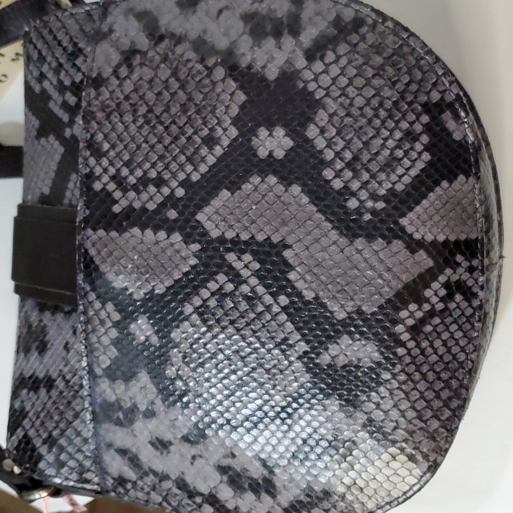 NWT PATRICIA NASH PADOVA CROCO- EMBOSSED LEATHER SADDLE BAG WITH DUST BAG - Picture 5 of 11
